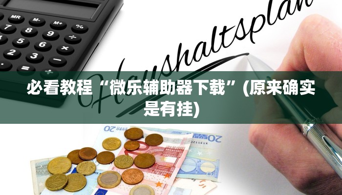 必看教程“微乐辅助器下载”(原来确实是有挂)