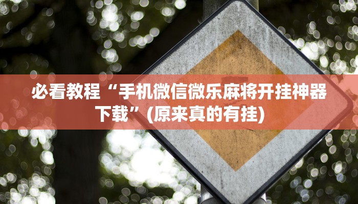 必看教程“手机微信微乐麻将开挂神器下载”(原来真的有挂)