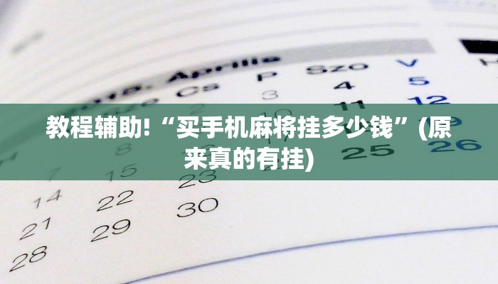 教程辅助!“买手机麻将挂多少钱”(原来真的有挂)