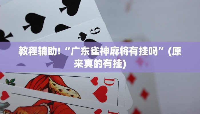教程辅助!“广东雀神麻将有挂吗”(原来真的有挂)