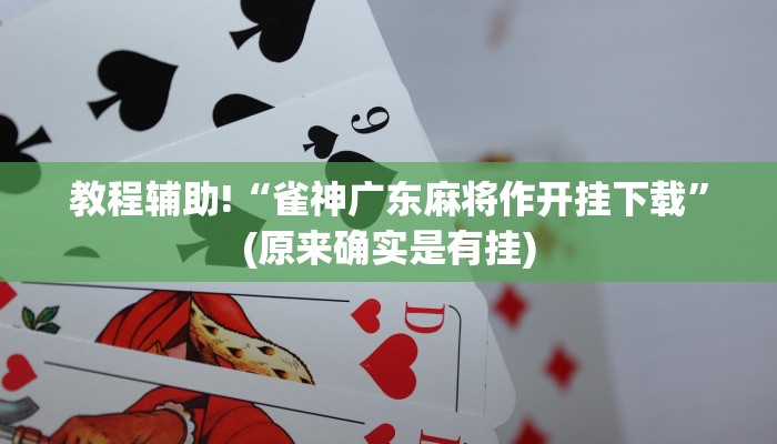 教程辅助!“雀神广东麻将作开挂下载”(原来确实是有挂)