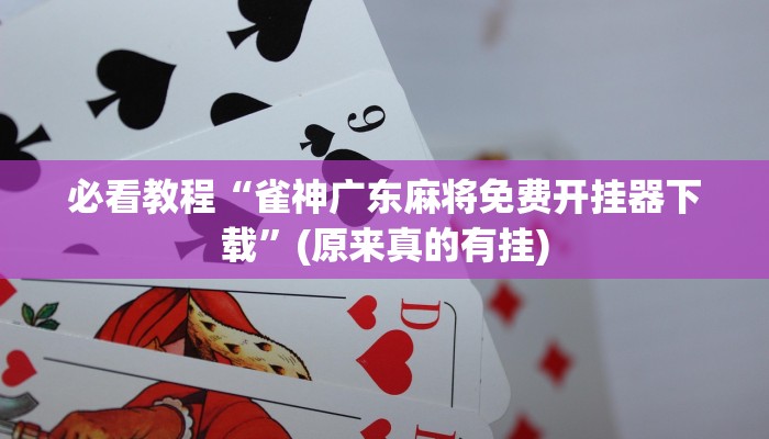 必看教程“雀神广东麻将免费开挂器下载”(原来真的有挂)