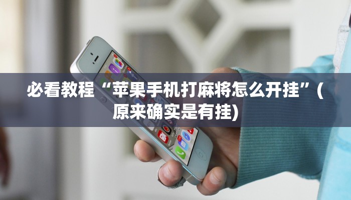 必看教程“苹果手机打麻将怎么开挂”(原来确实是有挂)