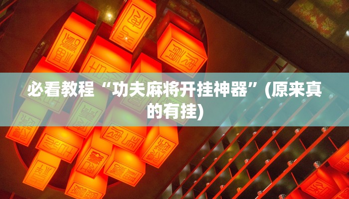 必看教程“功夫麻将开挂神器”(原来真的有挂)