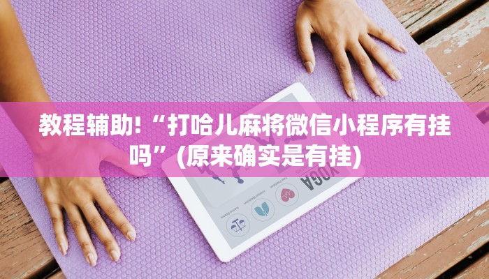教程辅助!“打哈儿麻将微信小程序有挂吗”(原来确实是有挂)