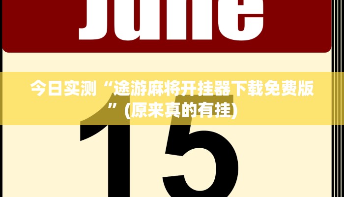 今日实测“途游麻将开挂器下载免费版”(原来真的有挂)
