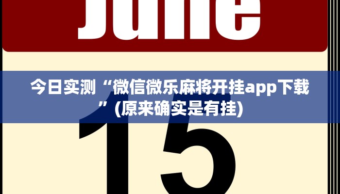 今日实测“微信微乐麻将开挂app下载”(原来确实是有挂)