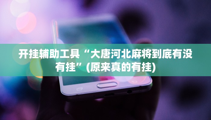 开挂辅助工具“大唐河北麻将到底有没有挂”(原来真的有挂)