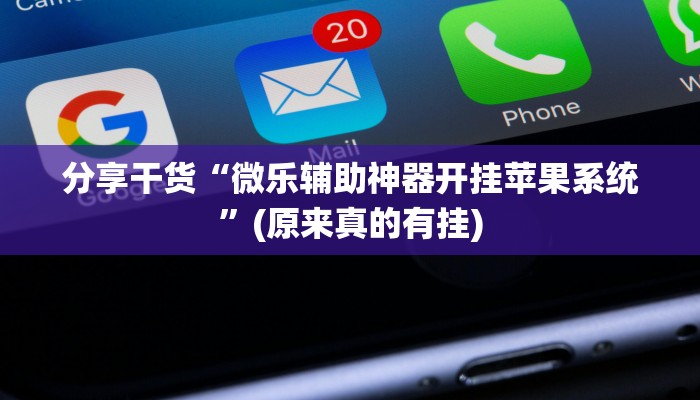 分享干货“微乐辅助神器开挂苹果系统”(原来真的有挂)