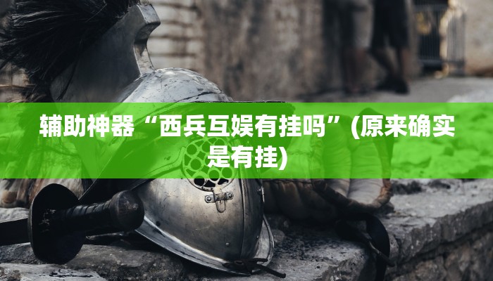辅助神器“西兵互娱有挂吗”(原来确实是有挂)