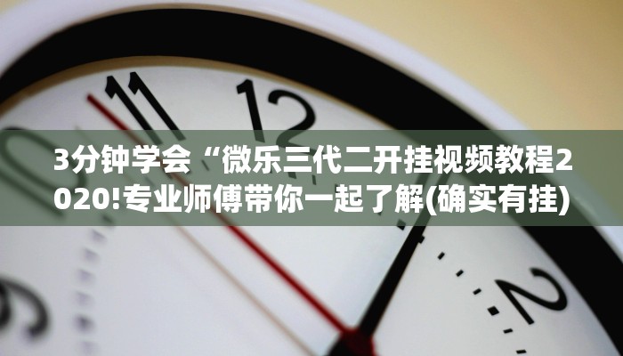 3分钟学会“微乐三代二开挂视频教程2020!专业师傅带你一起了解(确实有挂)