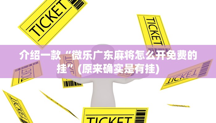 介绍一款“微乐广东麻将怎么开免费的挂”(原来确实是有挂)
