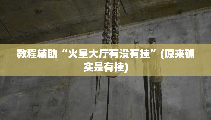 教程辅助“火星大厅有没有挂”(原来确实是有挂)