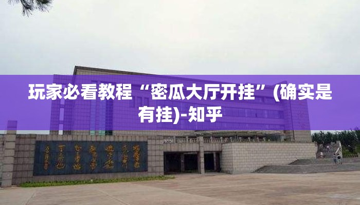 玩家必看教程“密瓜大厅开挂”(确实是有挂)-知乎