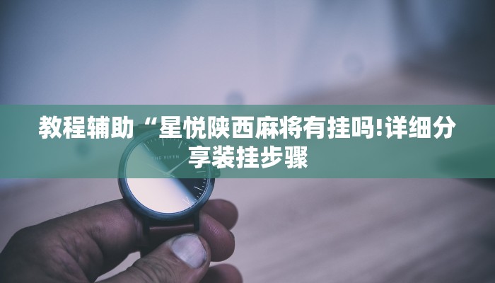 教程辅助“星悦陕西麻将有挂吗!详细分享装挂步骤