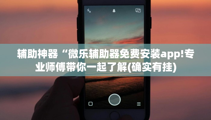 辅助神器“微乐辅助器免费安装app!专业师傅带你一起了解(确实有挂)