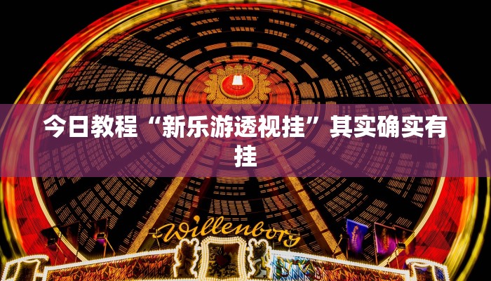 今日教程“新乐游透视挂”其实确实有挂